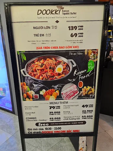 Menu Dookki Bắc Ninh